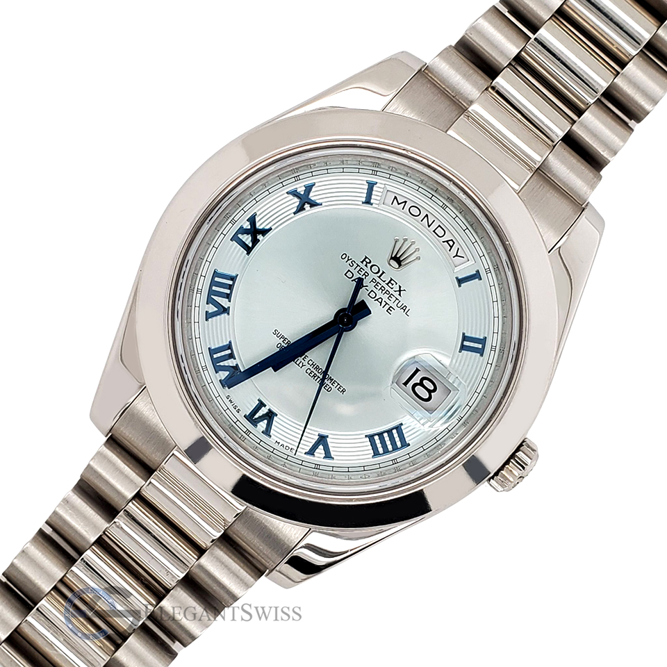 Rolex President Day Date II Glacier Ice Blue Concentric Platinum